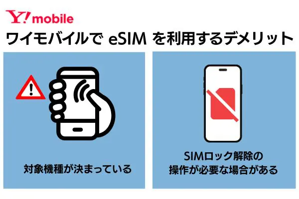 ワイモバイル　eSIMデメリット