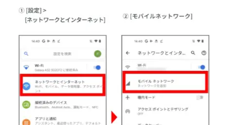 ahamo 機種変更 eSIM開通 Android Wi-Fi接続