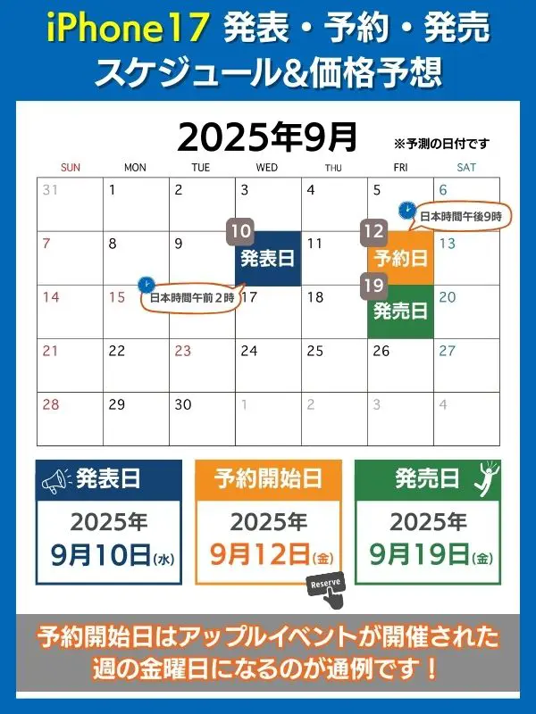 iphone17の発売までのスケジュール
