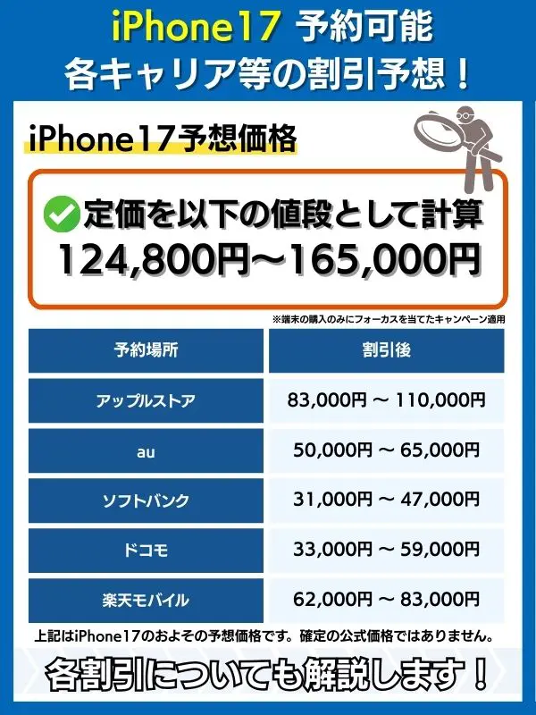 iPhone17を予約できるキャリアなどを紹介