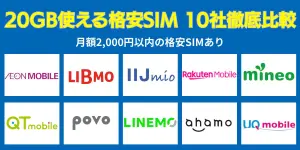 【2025年10月最新】格安SIM20GBプランの最安値ランキング！速度も加味したコスパ最強はここ！