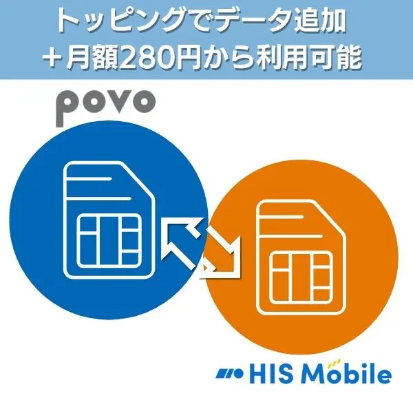 povo2.0×HISモバイル|月額280円の超節約プラン