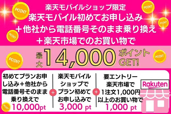 楽天モバイルショップ限定キャンペーン