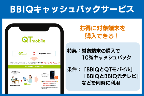 QTモバイル キャンペーン BBIQキャッシュバックサービス