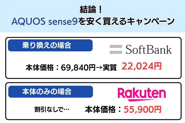 AQUOS sense9を安く買えるキャンペーン