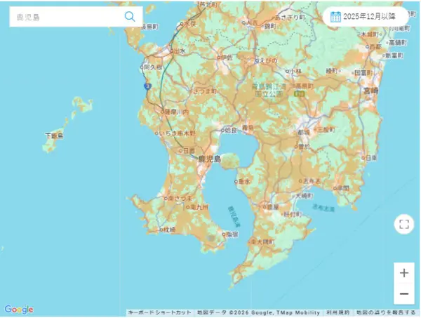 楽天モバイル鹿児島パートナー回線マップ一覧