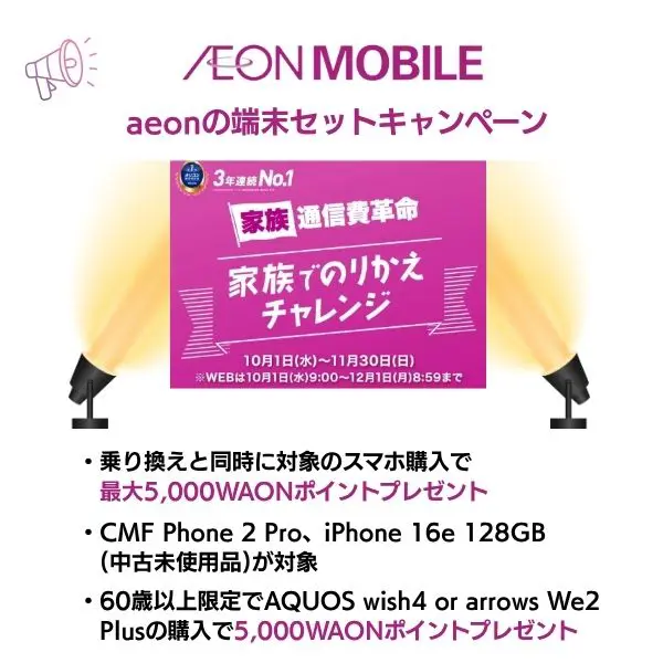 イオンモバイルの端末セットキャンペーン