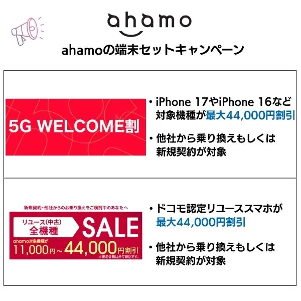 ahamoの端末セットキャンペーン