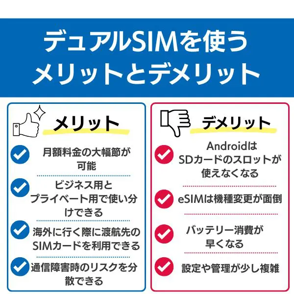 デュアルSIMを使うメリットとデメリット