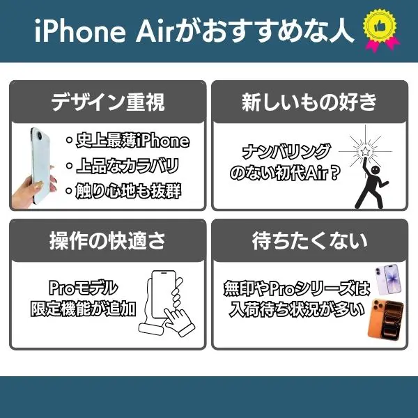 iPhone Airがおすすめな人をまとめた画像