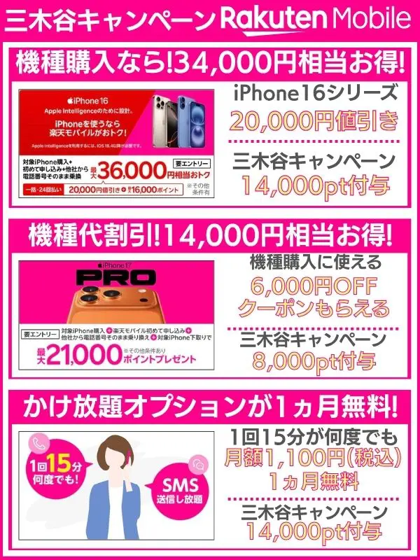 三木谷キャンペーンと併用できるキャンペーンまとめ