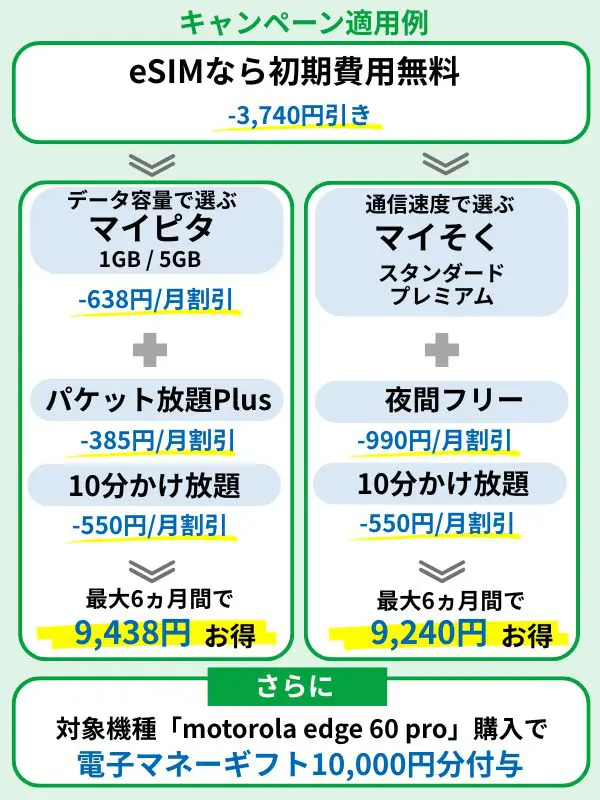 mineo キャンペーン適用例