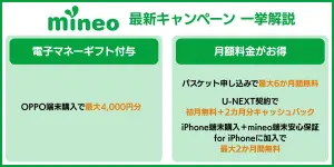 mineoの最新キャンペーンを一挙解説！今なら事務手数料が無料