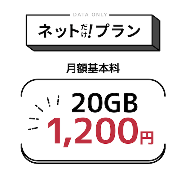 日本通信SIM ネットだけプラン