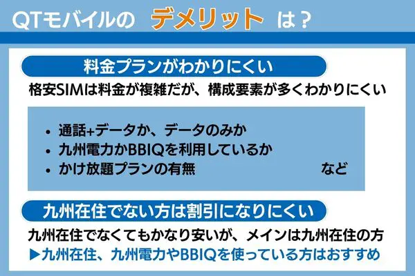 qtモバイルのデメリットは