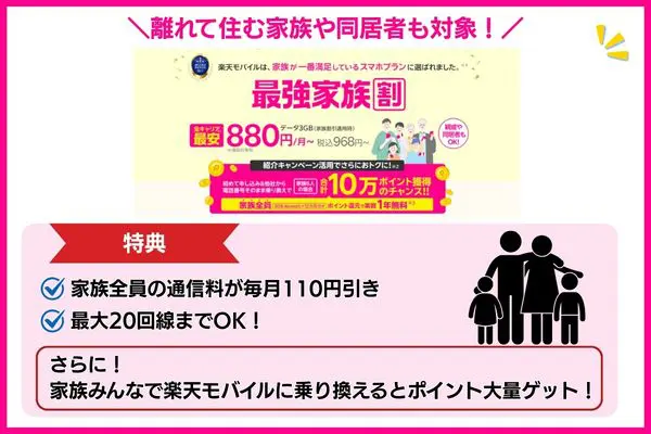 楽天モバイル 家族割