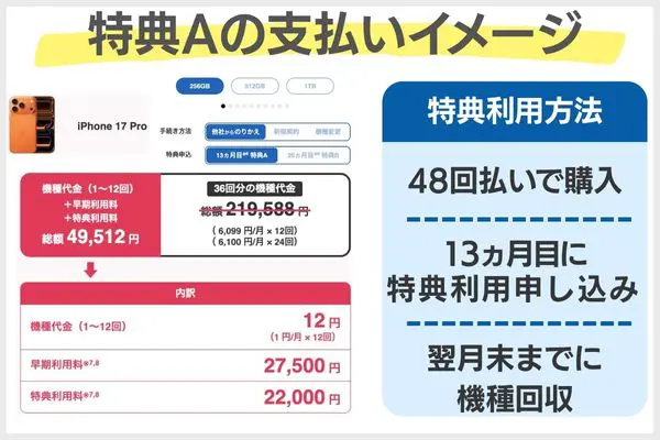 特典A 支払いイメージ