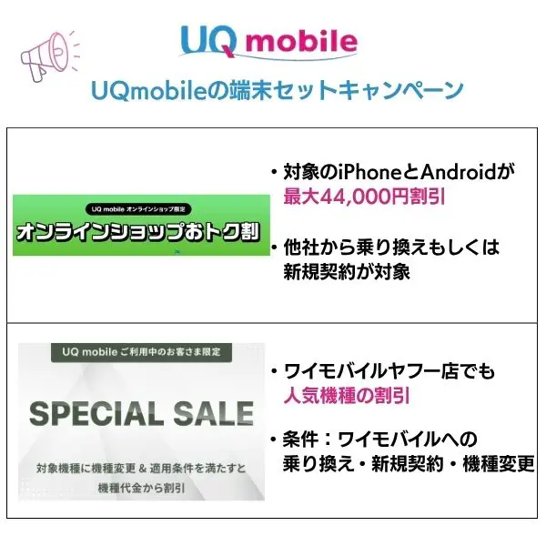 UQモバイル 端末セットキャンペーン