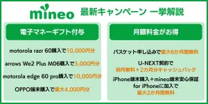 mineoの最新キャンペーンを一挙解説！今なら新規乗り換えで契約事務手数料が無料